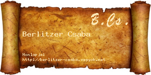Berlitzer Csaba névjegykártya